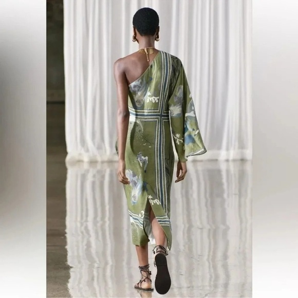 Zara NWT ZW Collection printed asymmetric dress - Picture 12 of 16